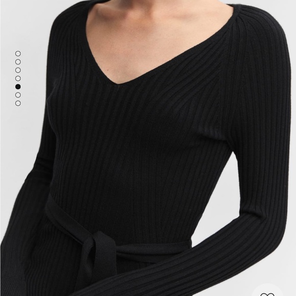 NWT MANGO BLACK DRESS WITH BELT SIZE 6 - Picture 10 of 11